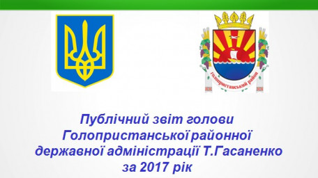 Публічний звіт голови Голопристанської районної державної адміністрації Т.Гасаненко за 2017 рік
