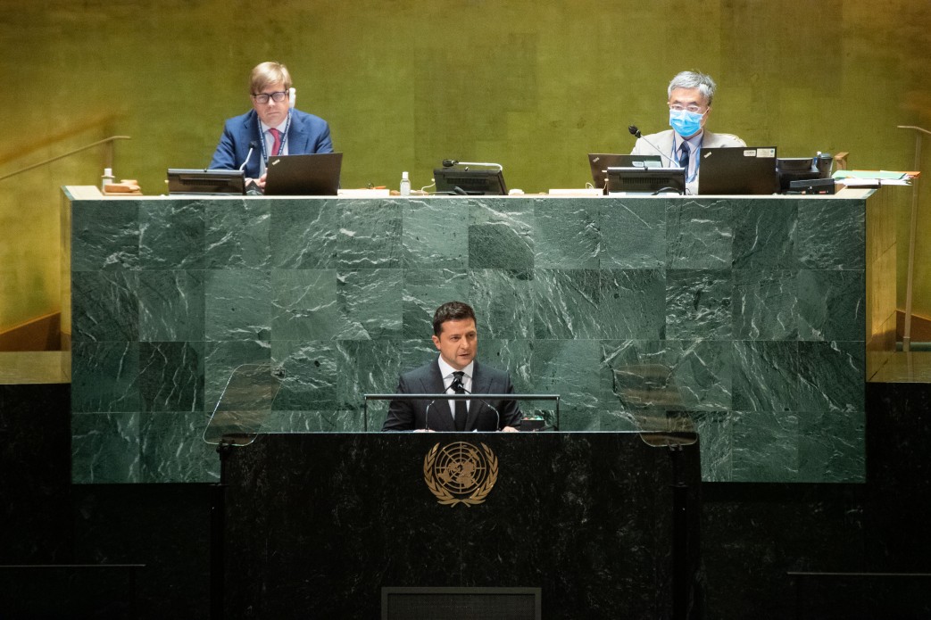 Виступ Президента України Володимира Зеленського на загальних дебатах 76-ї сесії Генеральної Асамблеї ООН