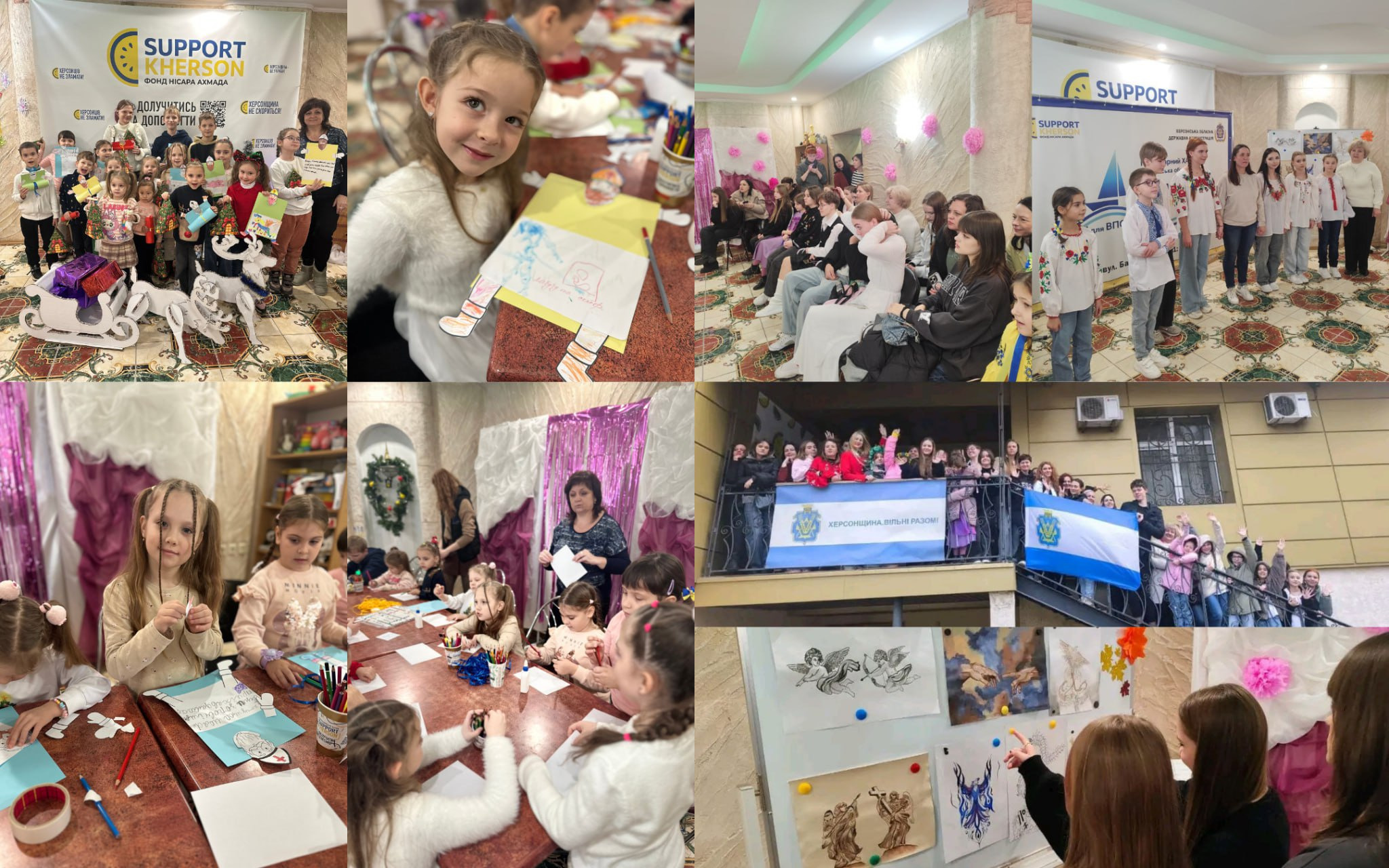 Лікарка в зеленому жилеті сидить за робочим столом і спілкується з жінкою у чорному пальті, яка стоїть, та людиною, що сидить перед столом, в невеликому медичному кабінеті. На шафі праворуч є напис: Організатор мобільно-медичної місії.